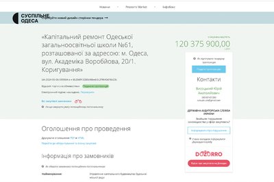 В Одесі хочуть відремонтувати школу за понад 120 млн грн В Одесі хочуть відремонтувати школу за понад 120 млн грн