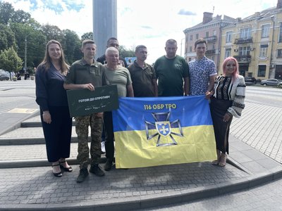 До 8-ї річниці створення 116-ї бригади ТрО у Полтаві відкрили пам’ятний знак До 8-ї річниці створення 116-ї бригади ТрО у Полтаві відкрили пам’ятний знак