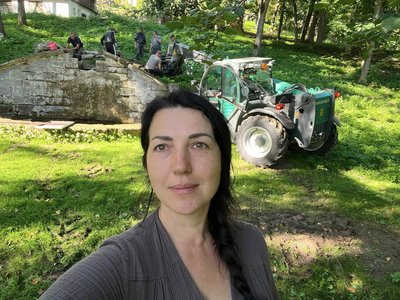 У Малієвецькому парку на Хмельниччині відновили елемент історичного фонтану "Паща лева"