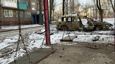 Сгорілий автомобіль Дружківка Донецька область 6 лютого 2026 рік
