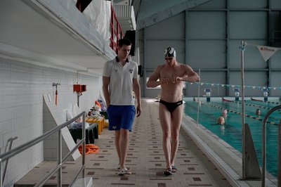 Максим Веракса у басейні в Харкові, 18 вересня 2024 року Максим Веракса у басейні в Харкові, 18 вересня 2024 року