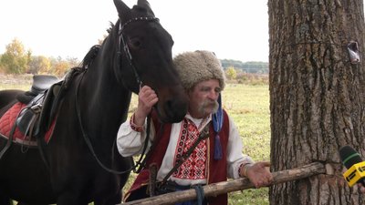 Федір Лавров з конем Федір Лавров з конем
