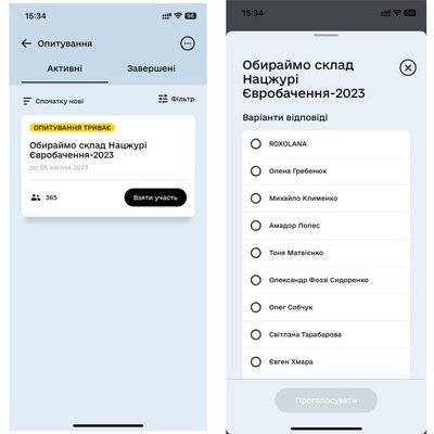Суспільне розпочинає голосування в "Дії" за національне журі "Євробачення-2023" Суспільне розпочинає голосування в "Дії" за національне журі "Євробачення-2023"