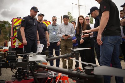 Передача системи аеророзвідки "Mines Eye". Миколаїв, 21 червня 2025 року Передача системи аеророзвідки "Mines Eye". Миколаїв, 21 червня 2025 року