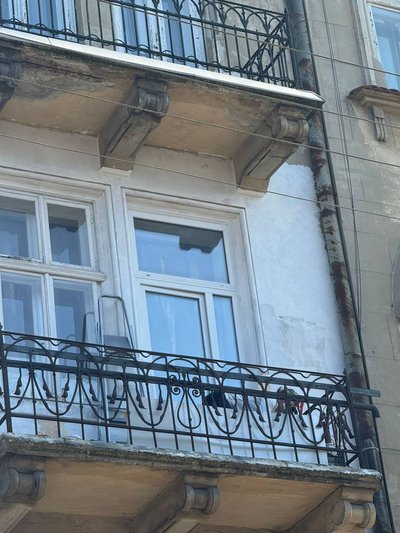 У Львові жінка самостійно пофарбувала фасад історичної будівлі: на неї склали протокол У Львові жінка самостійно пофарбувала фасад історичної будівлі: на неї склали протокол