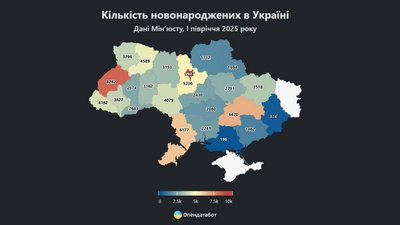 На Чернігівщині за рік народжуваність скоротилась на 10%, — Опендатабот