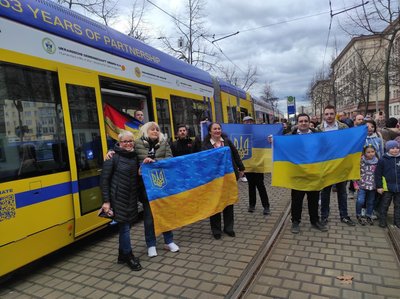 У Лейпцигу запустили трамвай на підтримку України У Лейпцигу запустили трамвай на підтримку України