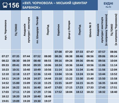 В Ужгороді на маршрут № 156 додали автобус: як зміниться графік В Ужгороді на маршрут № 156 додали автобус: як зміниться графік
