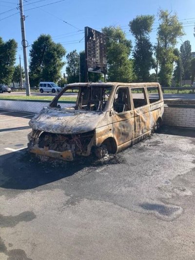 Підпал військового авто у Києві Підпал військового авто у Києві