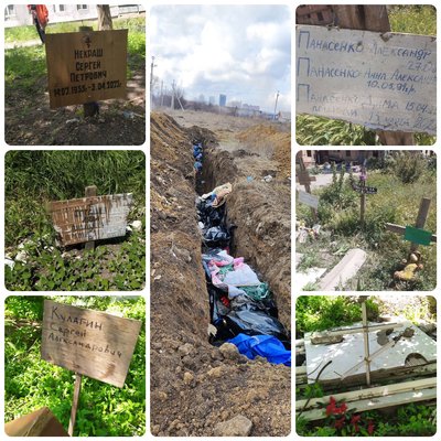 "Жодного району, де б не було тіл". 10 тисяч поховань за рік — правозахисники проаналізували злочини Росії в Маріуполі "Жодного району, де б не було тіл". 10 тисяч поховань за рік — правозахисники проаналізували злочини Росії в Маріуполі