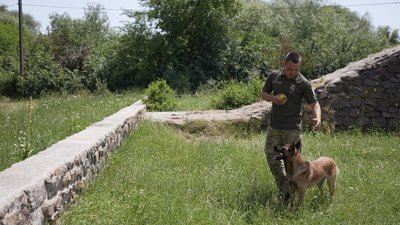 Прикордонник з службовим собакою готується до всеукраїнських змагань Прикордонник з службовим собакою готується до всеукраїнських змагань