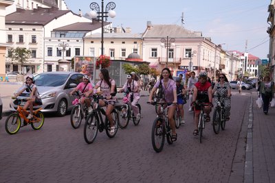 Велопарад дівчат, велосипеди, Франківськ