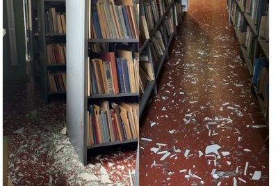«З першого по дев'ятий поверх у кожному приміщенні вибиті вікна»: Книжкова палата зазнала пошкоджень через удар РФ «З першого по дев'ятий поверх у кожному приміщенні вибиті вікна»: Книжкова палата зазнала пошкоджень через удар РФ