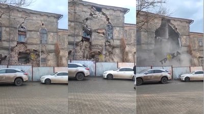 В Одесі обвалилась стіна циркульного корпусу інфекційної лікарні В Одесі обвалилась стіна циркульного корпусу інфекційної лікарні