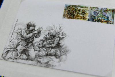 Погашення марки, поштовий блок "Героїчні професії. Янголи війни" Погашення марки, поштовий блок "Героїчні професії. Янголи війни"