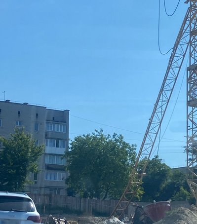 Впала стріла крану, кран, будівництво, поліція, кримінал Впала стріла крану, кран, будівництво, поліція, кримінал