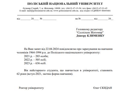 Як у Житомирі збільшилася кількість студентів-чоловіків старшого віку з початку повномасштабного вторгнення Як у Житомирі збільшилася кількість студентів-чоловіків старшого віку з початку повномасштабного вторгнення