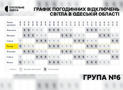 На Одещині вводять нові графіки відключень На Одещині вводять нові графіки відключень