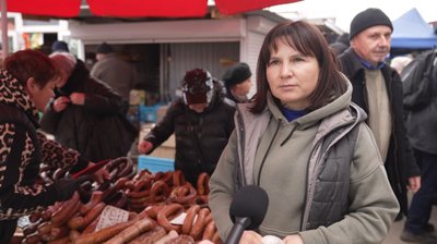 Ціни на продукти до великоднього кошика, тернопільський ринок, продавчиня Леся Іванищук, 7 квітня 2026 року