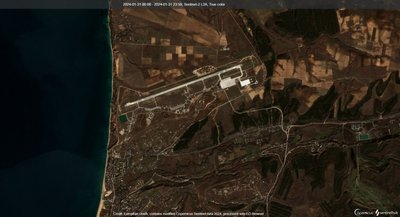 Супутниковий знімок аеродрому "Бельбек", окупований Крим 31 січня 2024 року Супутниковий знімок аеродрому "Бельбек", окупований Крим 31 січня 2024 року