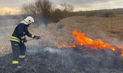 Двічі на відкритих територіях горіла суха рослинність Двічі на відкритих територіях горіла суха рослинність