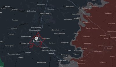 Місто Дружківка Донецької області на мапі аналітичного проєкту DeepState 22 червня 2026 року Місто Дружківка Донецької області на мапі аналітичного проєкту DeepState 22 червня 2026 року