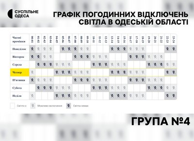На Одещині вводять нові графіки відключень На Одещині вводять нові графіки відключень