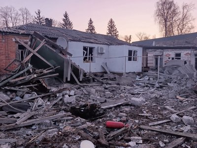 Пошкоджені будинки у Золочеві Пошкоджені будинки у Золочеві