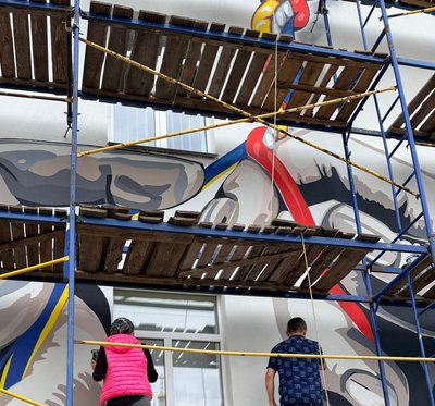 мурал, який символізує польсько-українську солідарність мурал, який символізує польсько-українську солідарність