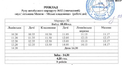 тернопіль, графік автобуса 32, 9 березня 2026 року тернопіль, графік автобуса 32, 9 березня 2026 року