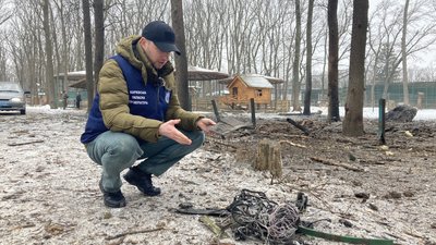У "Фельдман екопарк" під Харковом на місці удару російського дрона працює прокуратура 3 березня 2025 року