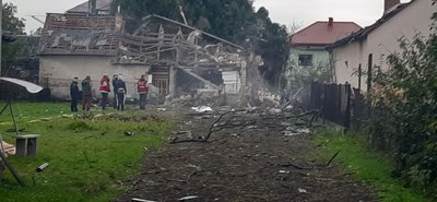 Пошкоджений будинок в Лапаївці Пошкоджений будинок в Лапаївці