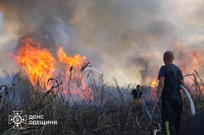 В Одесі рятувальники понад шість годин гасили пожежу на полях зрошення В Одесі рятувальники понад шість годин гасили пожежу на полях зрошення