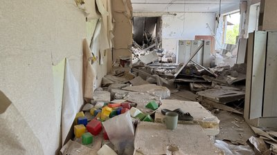 Зруйнована будівля дитсадка село Сергіївка Удачненська громада Донецька область 11 червня 2025 рік Зруйнована будівля дитсадка село Сергіївка Удачненська громада Донецька область 11 червня 2025 рік