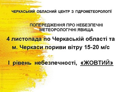 Вітряно, але без суттєвих опадів — синоптик розповів, якою буде погода на Черкащині