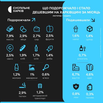 Що подорожчало та подешевшало у грудні 2024 року Що подорожчало та подешевшало у грудні 2024 року