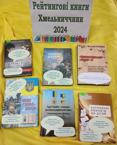 Кращі книги Хмельниччини 2024 року: підсумки обласного дослідження