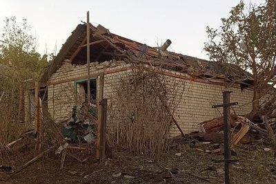 Пошкоджений будинок в Оскільській громаді Пошкоджений будинок в Оскільській громаді