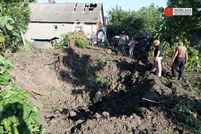 Вирва від ракети, яка влучила на приватне подвір'я у Таранівці, 29 червня 2026 року Вирва від ракети, яка влучила на приватне подвір'я у Таранівці, 29 червня 2026 року