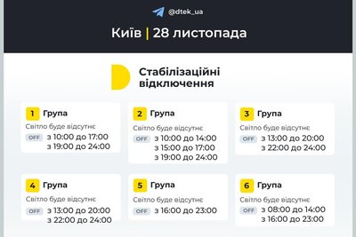 ДТЕК вчергове оновив графіки для Києва та області: планується декілька відключень ДТЕК вчергове оновив графіки для Києва та області: планується декілька відключень
