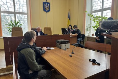 Засідання Індустріального суду Харкова у справі Євгенія Донця та Дмитра Лясковецького, 20 березня 2026 року Засідання Індустріального суду Харкова у справі Євгенія Донця та Дмитра Лясковецького, 20 березня 2026 року