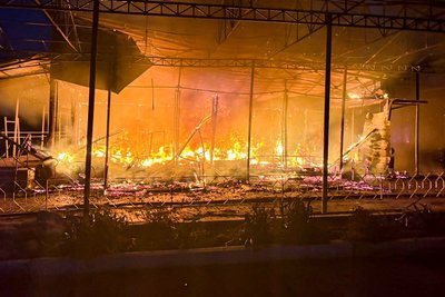 Пожежа на ринку у Великому Бурлуці