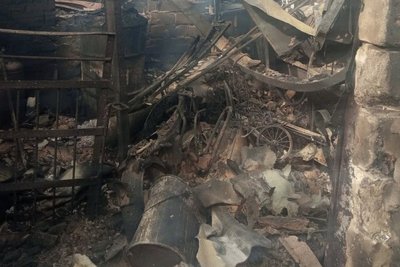 Зруйноване приміщення піля удару дроном в Куп'янському районі Зруйноване приміщення піля удару дроном в Куп'янському районі