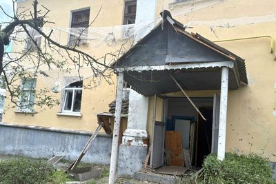 Будівля пожежно-рятувальної частини у Богодухові, біля якої влучив безпілотник типу "Молнія", 12 липня 2026 року