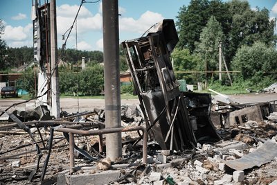 Зруйнована АЗС у Богодухові, 15 липня 2026 Зруйнована АЗС у Богодухові, 15 липня 2026