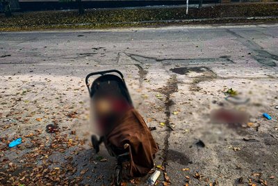 Дитячий візочок у парку в Новій Водолазі Дитячий візочок у парку в Новій Водолазі