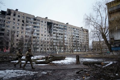 Українські морські піхотинці у Вугледарі Українські морські піхотинці у Вугледарі