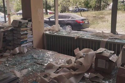Приміщення Національної бібліотеки імені Ярослава Мудрого постраждали внаслідок російської атаки 8 липня Приміщення Національної бібліотеки імені Ярослава Мудрого постраждали внаслідок російської атаки 8 липня
