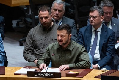 Президент України Володимир Зеленський у штаб-квартирі ООН Президент України Володимир Зеленський у штаб-квартирі ООН