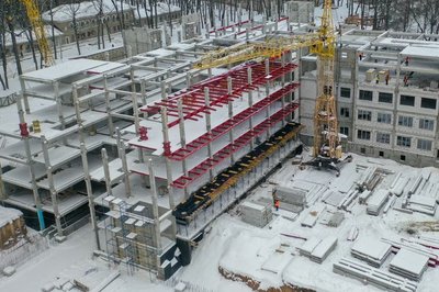 Будівництво Харківського онкоцентру у січні 2022 року